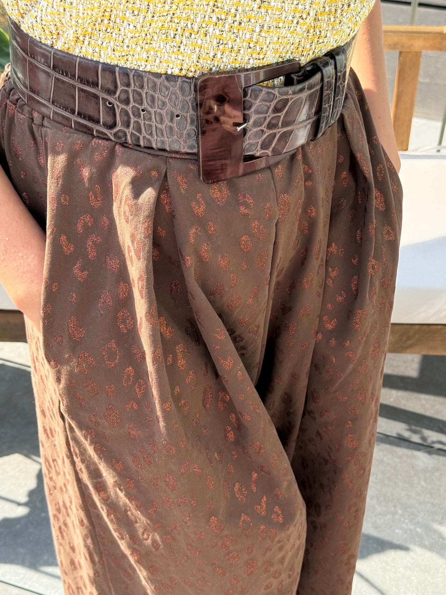 Broek Met Bruine Luipaard Print