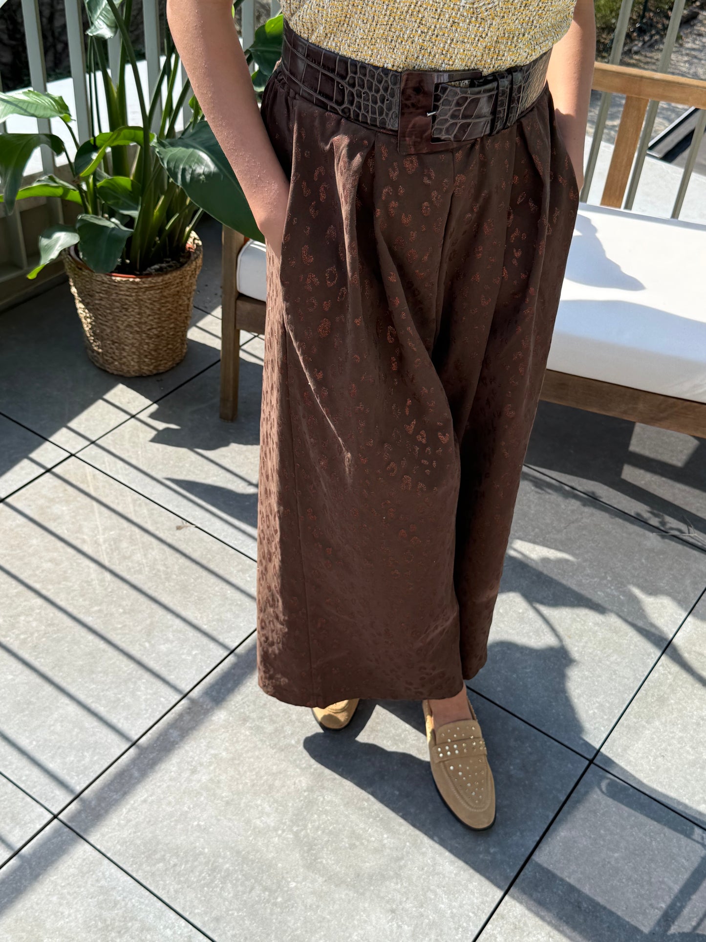 Broek Met Bruine Luipaard Print