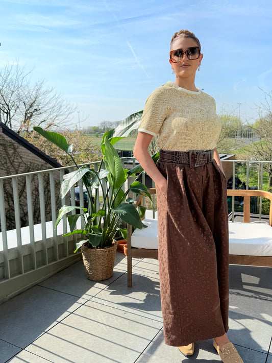 Broek Met Bruine Luipaard Print