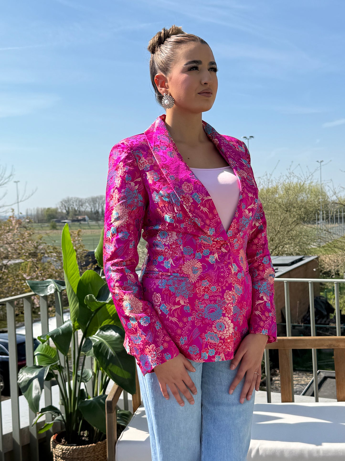 Fuschia Brocard Vest